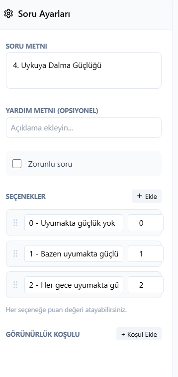 Seçenek düzenleme